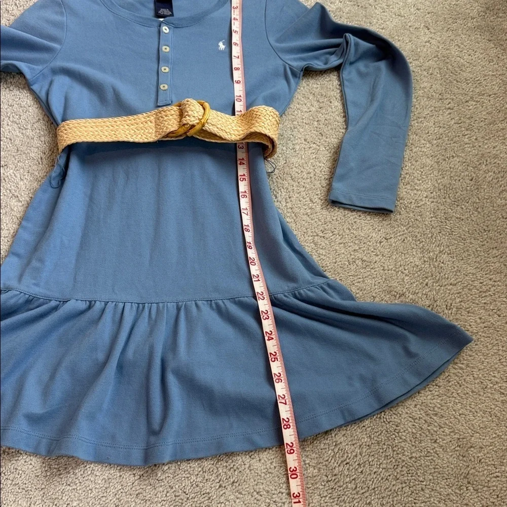 Ralph Lauren Girls’ Cotton Ruffle Bottom L/S Dress – Size L